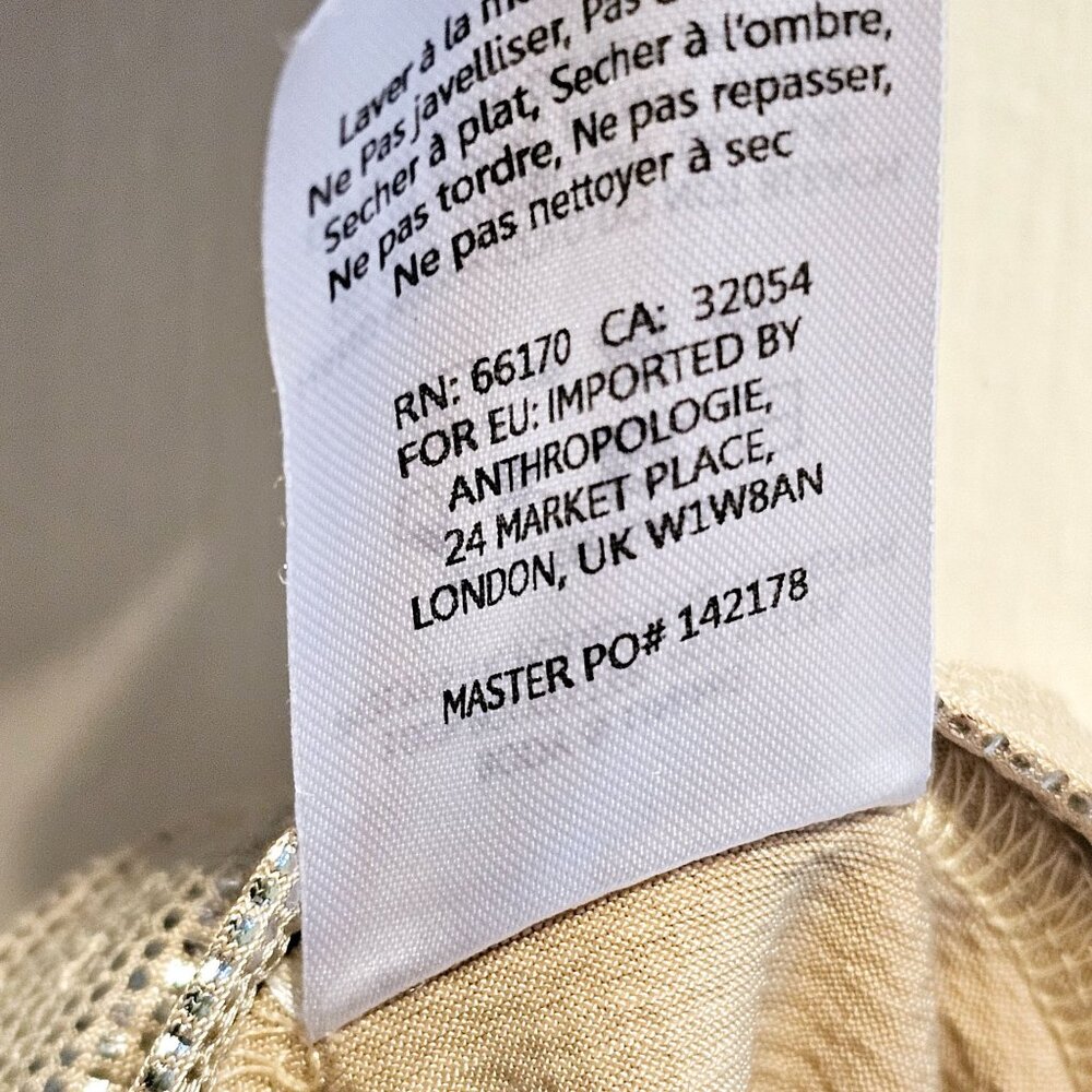 Sabina Musayev Anthro Gold Tiny Tile Raised Texture Blouson Dress & Waist Tie, M - Picture 12 of 12
